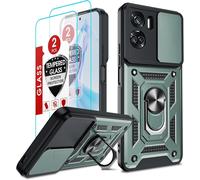Coque Pour Honor 90 Lite 5g - Protection Complète Antichocs, Cache Caméra Coulissant, Anneau Support Rotatif 360° Magnétique, Double Bumper - Rose