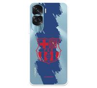 Coque pour Honor 90 Lite du FC Barcelone avec blason rouge, motif bleu tansparent pour protéger votre téléphone. Coque en silicone souple sous licence officielle FC Barcelone