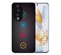 Coque Pour Honor 90 - Rebus I Love Windows And Phone - Silicone - Noir