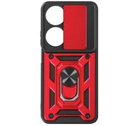 Coque pour Honor 90 Smart Bague Support Cache caméra coulissant Rouge