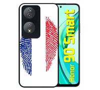 Coque Pour Honor 90 Smart - Empreinte Digitale Drapeau France - Silicone - Noir