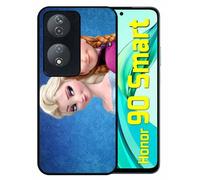 Coque Pour Honor 90 Smart - Frozen Reine Des Neiges Anna Vs Elsa - Silicone - Noir