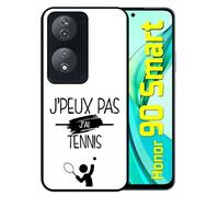 Coque Pour Honor 90 Smart - J Peux Pas J Ai Tennis Fond Blanc - Silicone - Noir