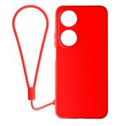 Coque pour Honor 90 Smart Silicone Finition Soft-touch avec Dragonne Rouge