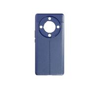 Coque pour Honor Magic 5 Lite 5G Silicone Gel Flexible et Aspect Cuir bleu nuit