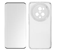 Coque pour Honor Magic 5 Pro Silicone Gel et Verre Trempé 9H Contour Noir