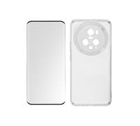 Avizar Coque pour Honor Magic 5 Pro Silicone Gel et Verre Trempé 9H Noir