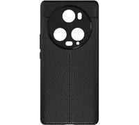 Coque pour Honor Magic 5 Pro Silicone gel flexible et &spect cuir noir