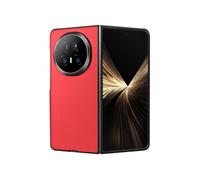 Coque pour Honor Magic V5 Rigide Effet Cuir Grainé avec Bords Renforcés Rouge