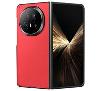 Coque pour Honor Magic V5 Rigide Effet Cuir Grainé avec Bords Renforcés Rouge