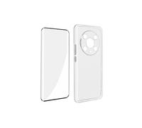 Coque pour Honor Magic4 Pro Silicone Souple et Film Verre Trempé 9H Incurvé Transparent