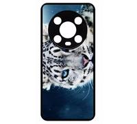 Coque Pour Honor Magic4 Pro - Tigre Blanc Yeux Bleus - Silicone - Noir