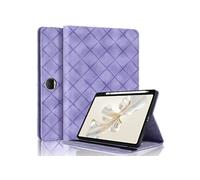 Coque pour Honor Pad 9 12.1 Pouces 2023 (HEY2-W09) Motif Carré Tablette Etui PU Cuir Housse de Protection avec Multi-Angles Violet