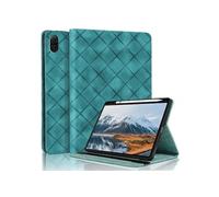 Coque pour Honor Pad X8A 11 Pouces 2024 Motif Carré Tablette Etui PU Cuir Housse de Protection avec Multi-Angles Vert