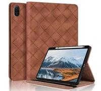 Coque pour Honor Pad X9 11.5 Pouces 2023 Motif Carré Tablette Etui PU Cuir Housse de Protection avec Multi-Angles ZURSANA Marron Marron