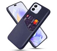 Coque pour Honor X60i 5G,Antidérapant,Pprotection Contre la Chute à 360°,Résistance aux Empreintes digitales,Caisse en Cuir en Toile et en PU avec 1 Fente pour Cartes derrière-Blue