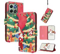 Coque pour Honor X6B/Honor X6A Pochette de Portefeuille,Etui Coque Clapet à Rabat Portefeuille Cuir avec Porte Carte Magnétique Case Housse Protection Cover Étui pour Honor X6B/Honor X6A,Noël-6
