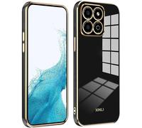 Coque Pour Honor X6B, Housse Souple En Silicone, Étui Antichoc Avec Bumper, Cover Case, Surface Brillante & Bord Doré Électroplated, Noir[WKE01375]