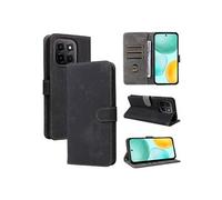 Coque pour Honor X6C Portefeuille Flip Folio Etui en Cuir PU Fermeture Magnétique Couverture De Fentes Pour Cartes Blocage RFID Noir