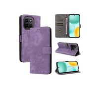 Coque pour Honor X6C Portefeuille Flip Folio Etui en Cuir PU Fermeture Magnétique Couverture De Fentes Pour Cartes Blocage RFID Violet