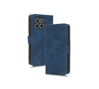 Coque pour Honor X8 5G/X6 4G Etui en Cuir PU Portefeuille Flip Folio Blocage RFID Couverture De Fentes Pour Cartes Fermeture Magnétique ZURSANA Bleu