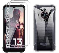 Coque Pour Hotwav T7 Pro(6.6"") Transparent Housse + 2 X Verre Trempé Protection Écran, Souple Silicone Étui Protection Bumper Tpu Téléphone Case Cover[Wke00628]