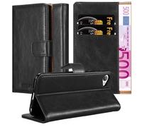 cadorabo Coque pour HTC Desire 12 en Noir DE Jais - Housse Protection avec Fermoire Magnétique, Stand Horizontal et Fente Carte - Portefeuille Etui Poche Folio Case Cover