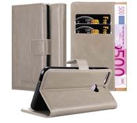 cadorabo Coque pour HTC Desire 12 Plus en Marrone Cappucino - Housse Protection avec Fermoire Magnétique, Stand Horizontal et Fente Carte - Portefeuille Etui Poche Folio Case Cover