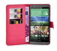 cadorabo Coque pour HTC Desire 820 en Rouge Cerise - Housse Protection avec Fermoire Magnétique, Stand Horizontal et Fente Carte - Portefeuille Etui Poche Folio Case Cover