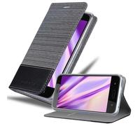 cadorabo Coque pour HTC U11 Life en Gris Noir - Housse Protection avec Fermoire Magnétique, Stand Horizontal et Fente Carte - Portefeuille Etui Poche Folio Case Cover