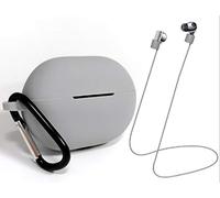 Coque pour Huawei FreeBuds Pro avec Anti-Lost Strap,Silicone étui Housse Cuir Véritable Ultra Mince Portable Antichoc Protection Housse Etui pour Huawei FreeBuds Pro 2020 Wireless Earbuds (Gris 1)