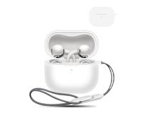 Coque pour Huawei FreeClip 2 écouteurs sans Fil,daunke étui de Protection Souple en Silicone，étui Doux pour la Peau avec lanière, Protection complète, Blanc