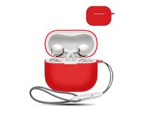 Coque pour Huawei FreeClip 2 écouteurs sans Fil,daunke étui de Protection Souple en Silicone，étui Doux pour la Peau avec lanière, Protection complète, Rouge