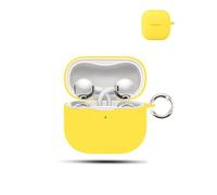 Coque pour Huawei FreeClip 2 écouteurs sans Fil,daunke étui de Protection Souple en Silicone，étui Doux pour la Peau avec Boucle Ronde, Protection complète, Jaune