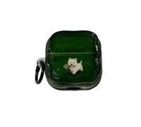 Coque pour Huawei Freeclip 2 - Motif chat mignon kawaii - Écouteurs verts amusants - Housse de protection antichoc avec pendentif pour femmes, filles et garçons (B)