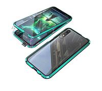 Coque pour Huawei Honor 8X, Cover Adsorption Magnétique Bumper Métal Frame Etui Plein écran Couverture Transparent Avant et Arrière Double côtés Verre Trempé 360 Degrés Protection Housse,Vert