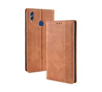 Coque pour Huawei Honor 8X,Flip magnétique rétro,étui de téléphone en Cuir PU,Conception de Portefeuille avec 3 Fentes à Cartes et 1 Pince à Argent -Brown