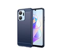 Coque pour Huawei Honor X7a - housse etui silicone gel carbone + film ecran - BLEU FONCE -