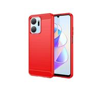Coque pour Huawei Honor X7a - housse etui silicone gel carbone + film ecran - ROUGE -