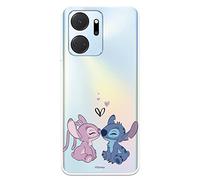 Coque pour Huawei Honor X7A officielle Disney Angel & Stitch Baiser pour protéger votre téléphone portable Coque en silicone transparent souple sous licence officielle Lilo & Stitch
