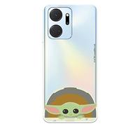 Coque pour Huawei Honor X7A Star Wars Baby Yoda Sourires pour protéger votre téléphone portable en silicone transparent souple avec licence officielle The Mandalorian