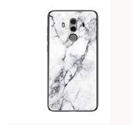 Coque pour Huawei Mate 10 Pro,Marbre Verre trempé Ultra Fine Silicone Housse Original Étui de Protection en Souple Doux TPU Gel Bumper pour Coque pour Huawei Mate 10 Pro (Blanc)