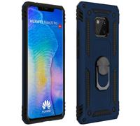 Coque pour Huawei Mate 20 Pro Bi matière Rigide Souple Bague Support Vidéo Bleu nuit