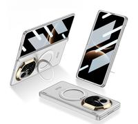 Coque Pour HUAWEI Mate X7, Étui Élégant Et Résistant Aux Chocs Avec Protecteur D'écran Intégré, Protection De La Charnière Centrale, Avec Support De Bague, Compatible Avec La Charge Sans Fil (Argenté)