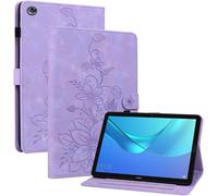 Coque Pour Huawei Mediapad M5/ M5 Pro 10.8 Cmr-Al09 Cmr-W09, Multi-Angles De Visualisation Housse De Protection En Similicuir Avec Porte-Carte Couverture Motif Lys, Pourpre[COQ9125177]