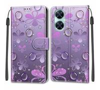 Coque pour Huawei Nova 11i / Enjoy 60 Pro, pétale | Portefeuille, Fentes Cartes, Antichoc PU Housse, Protection Flip Case, Fonction Stand Cuir Etui
