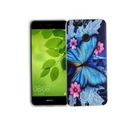 Coque Pour Huawei Nova 2 Plus Papillon Bleu Sac Étui Slim TPU