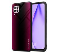 cadorabo Housse Compatible avec Huawei Nova 6 SE / P40 Lite/Nova 7i - Aspect rayé en CRAMIN Rose - Coque de Protection en Silicone TPU et Dos en Verre trempé