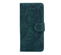 Coque pour Huawei nova 8i/Honor 50 Lite Flip, Portefeuille Case en cuir PU de Gaufrage Tigre Dominant, Coque Protection Antichoc avec Fonction de Support pour Huawei nova 8i/Honor 50 Lite Étui-Vert