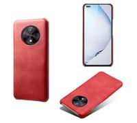 Coque pour Huawei Nova Y90 4G,Anti-dérapage,Protection Contre Les Chutes,Coquille arrière Simple de Couleur Solide,Design en Cuir d'imitation en Plastique-Red